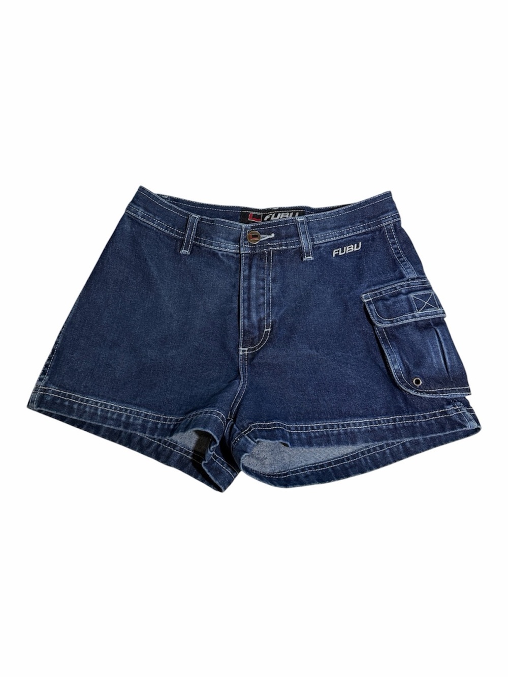 FUBU Navy Denim Cargo Shorts with Side Pocket